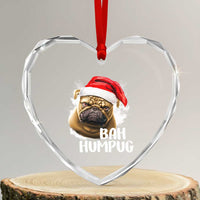 Funny Xmas Pug Dog Heart Crystal Glass Ornament Bah Humpug Humbug Cute Pet - Wonder Print Shop