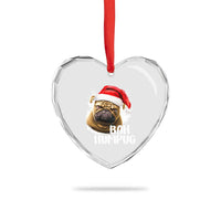 Funny Xmas Pug Dog Heart Crystal Glass Ornament Bah Humpug Humbug Cute Pet - Wonder Print Shop