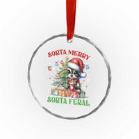 Funny Xmas Raccoon Crystal Glass Ornament Sorta Merry Sorta Feral Merry Trashmas TS09