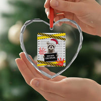 Funny Xmas Raccoon Heart Crystal Glass Ornament Dear Santa I Can Explain - Wonder Print Shop
