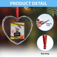 Funny Xmas Raccoon Heart Crystal Glass Ornament Dear Santa I Can Explain - Wonder Print Shop