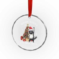 Funny Xmas Racoon Crystal Glass Ornament Sorry Santa I've Been Feral Xmas Hat TS11