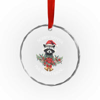 Funny Xmas Racoon Crystal Glass Ornament Sorry Santa I've Been Feral Xmas Wreath TS11