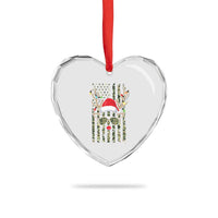 Funny Xmas Reindeer Hunting Camo Flag Heart Crystal Glass Ornament - Wonder Print Shop