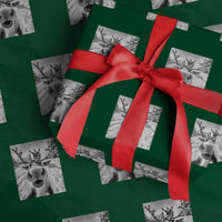 Funny Xmas Reindeer Selfie Wrapping Paper Roll With Santa Xmas Gag Gift