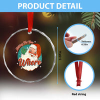 Funny Xmas Retro Santa Crystal Glass Ornament Nothing For You Whore - Wonder Print Shop