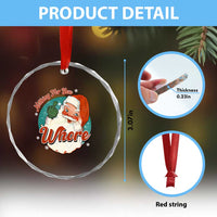 Funny Xmas Retro Santa Crystal Glass Ornament Nothing For You Whore Middle Finger - Wonder Print Shop
