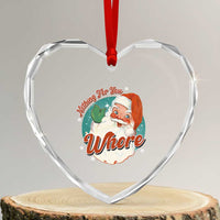 Funny Xmas Retro Santa Heart Crystal Glass Ornament Nothing For You Whore - Wonder Print Shop