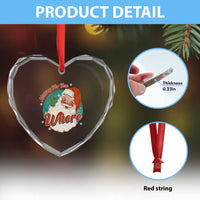 Funny Xmas Retro Santa Heart Crystal Glass Ornament Nothing For You Whore - Wonder Print Shop