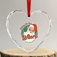 Funny Xmas Retro Santa Heart Crystal Glass Ornament Nothing For You Whore Middle Finger - Wonder Print Shop