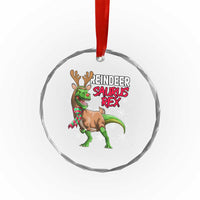 Funny Xmas Rex Dinosaur Crystal Glass Ornament Reindeer Saurus Rex Xmas Dinosaur TS11