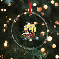 Funny Xmas Riding Crystal Glass Ornament Santa Riding Motorcycle Biker TS09