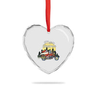 Funny Xmas Riding Heart Crystal Glass Ornament Santa Riding Motorcycle Biker - Wonder Print Shop