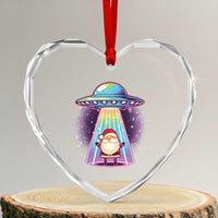 Funny Xmas Santa Alien Neon UFO Heart Crystal Glass Ornament - Wonder Print Shop