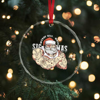 Funny Xmas Santa Crystal Glass Ornament Merry Rizzmas Sigmas Charisma Rizz Santa TS11