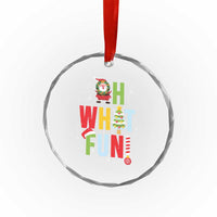 Funny Xmas Santa Crystal Glass Ornament Oh What Fun Christmas Tree And Wreath TS10