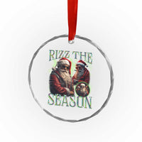 Funny Xmas Santa Crystal Glass Ornament Rizz The Season Cool Santa TS09