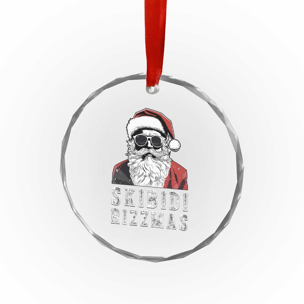 Funny Xmas Santa Crystal Glass Ornament Skibidi Rizzmas Cool Charisma Rizz Santa Claus TS11