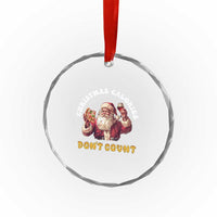 Funny Xmas Santa Crystal Glass Ornament Xmas Calories Don't Count Pizza Wine TS11