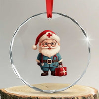 Funny Xmas Santa Doctor Medical Crystal Glass Ornament TS11
