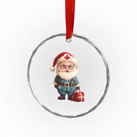 Funny Xmas Santa Doctor Medical Crystal Glass Ornament TS11