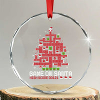 Funny Xmas Santa Gamers Crystal Glass Ornament Game On Santa Chimney Xmas Tree TS11