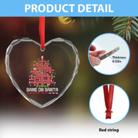 Funny Xmas Santa Gamers Heart Crystal Glass Ornament Game On Santa Chimney Xmas Tree - Wonder Print Shop