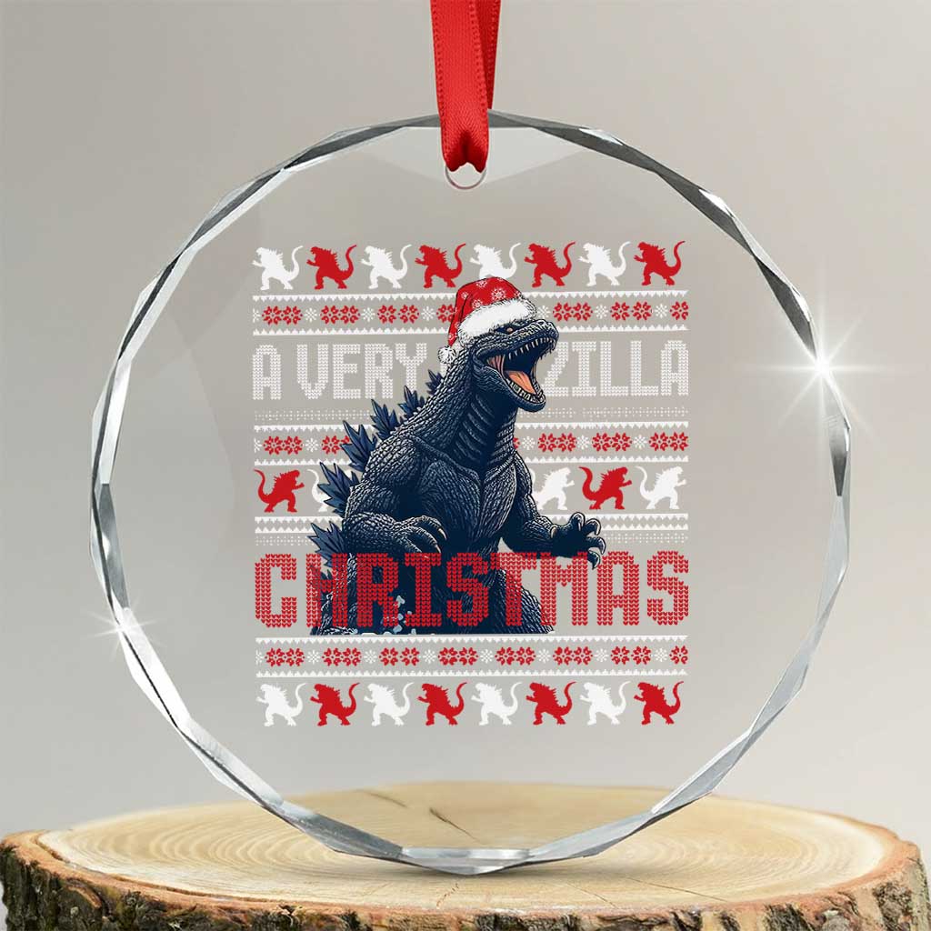 Funny Xmas Santa Godzilla Crystal Glass Ornament A Very Godzilla Xmas Japanese Monster TS11