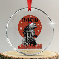 Funny Xmas Santa Godzilla Crystal Glass Ornament Santazilla Japanese Monster TS11