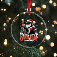 Funny Xmas Santa Godzilla Crystal Glass Ornament Santazilla Tower Xmas Tree TS11