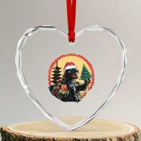 Funny Xmas Santa Godzilla Japanese Monster Heart Crystal Glass Ornament - Wonder Print Shop