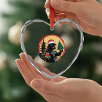 Funny Xmas Santa Godzilla Japanese Monster Heart Crystal Glass Ornament - Wonder Print Shop