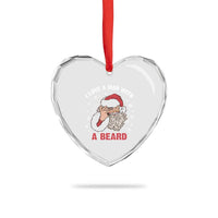 Funny Xmas Santa Heart Crystal Glass Ornament I Love A Man With A Beard Snowflake - Wonder Print Shop