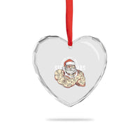 Funny Xmas Santa Heart Crystal Glass Ornament Merry Rizzmas Sigmas Charisma Rizz Santa - Wonder Print Shop
