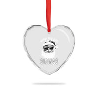 Funny Xmas Santa Heart Crystal Glass Ornament Merry Rizzmas Sigmas Charisma Rizz Santa Claus - Wonder Print Shop