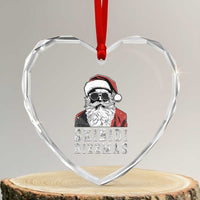 Funny Xmas Santa Heart Crystal Glass Ornament Skibidi Rizzmas Cool Charisma Rizz Santa Claus - Wonder Print Shop