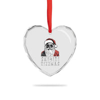 Funny Xmas Santa Heart Crystal Glass Ornament Skibidi Rizzmas Cool Charisma Rizz Santa Claus - Wonder Print Shop