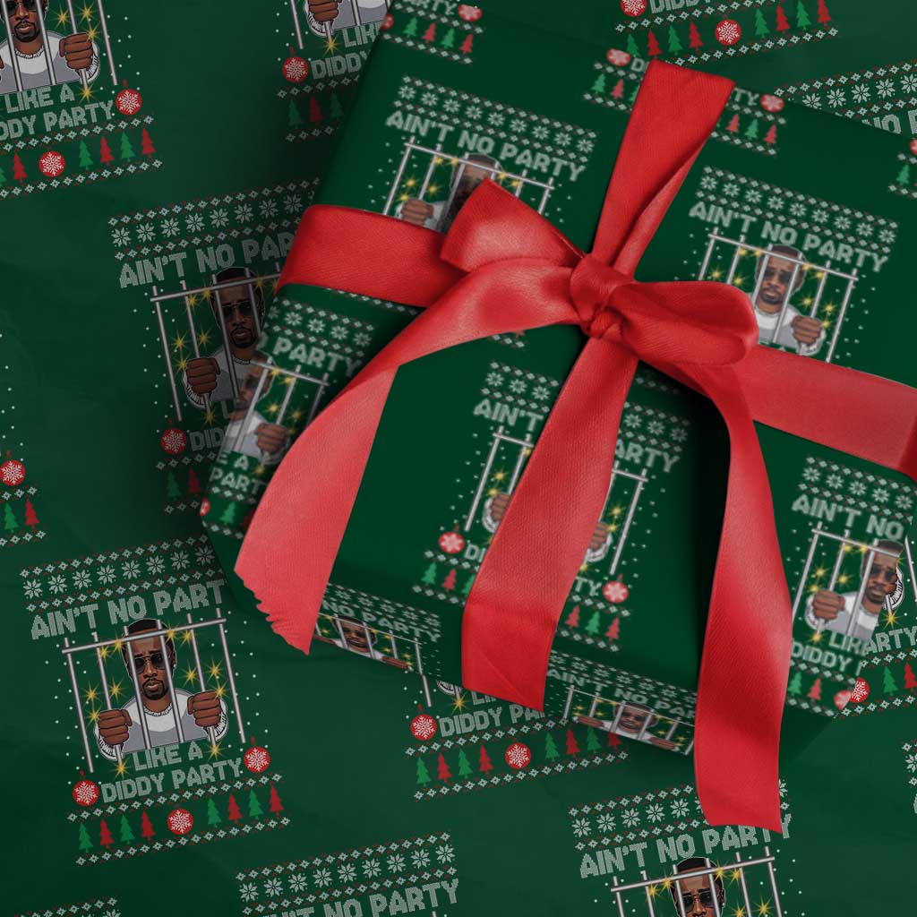 Funny Xmas Sarcastic Diddy Wrapping Paper Roll Aint No Party Like A Diddy Party