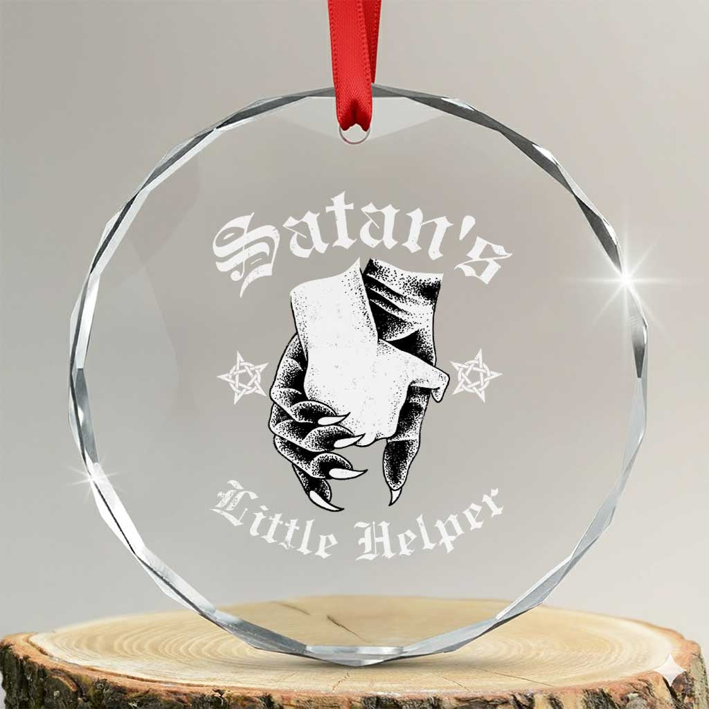 Funny Xmas Satan's Little Helper Crystal Glass Ornament TS09