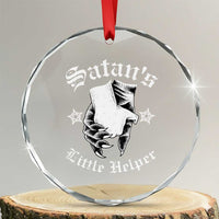 Funny Xmas Satan's Little Helper Crystal Glass Ornament TS09
