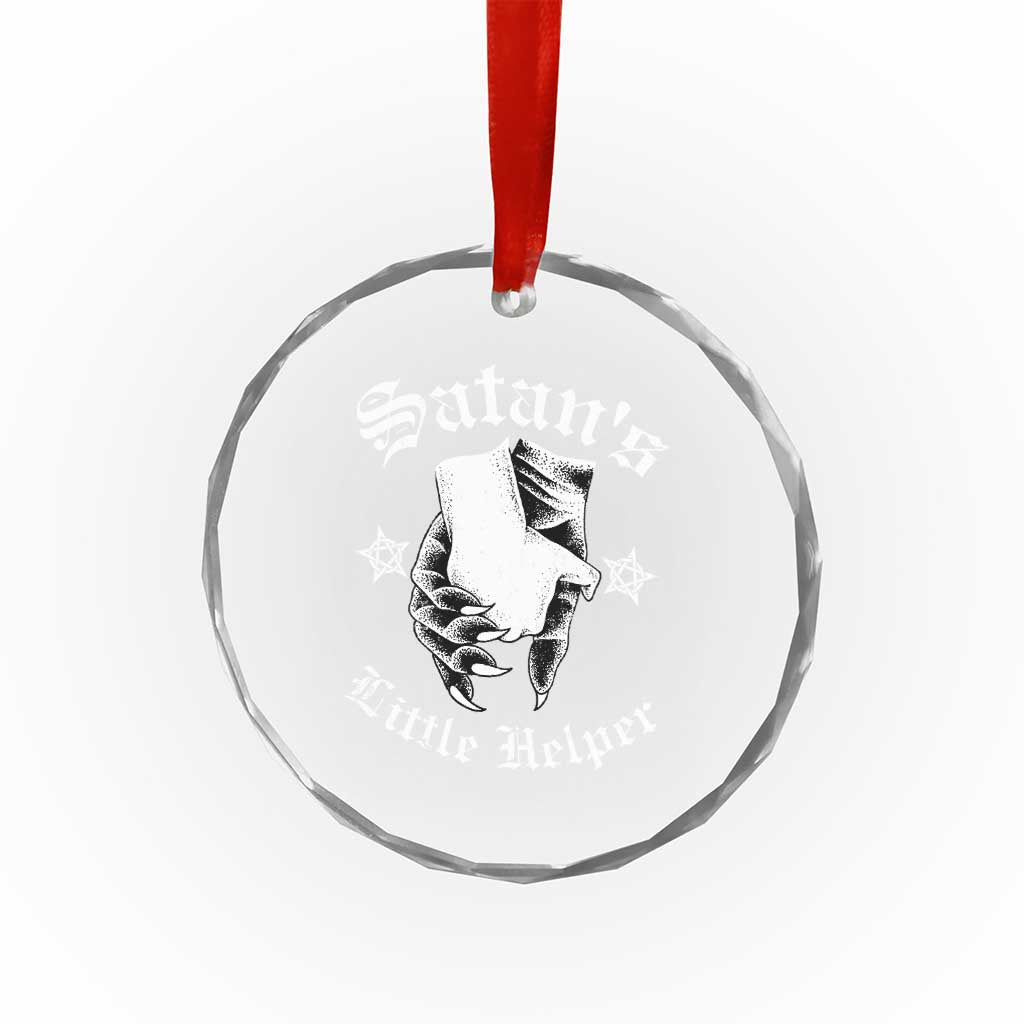 Funny Xmas Satan's Little Helper Crystal Glass Ornament TS09