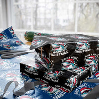 Funny Xmas Shark Wrapping Paper Roll Have A Holly Jawly Christmas Santa Hat - Wonder Print Shop