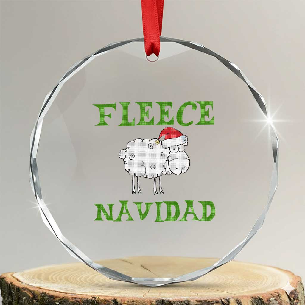 Funny Xmas Sheep Crystal Glass Ornament Fleece Navidad Feliz Festive Xmas TS02