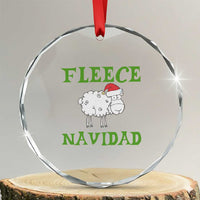 Funny Xmas Sheep Crystal Glass Ornament Fleece Navidad Feliz Festive Xmas TS02