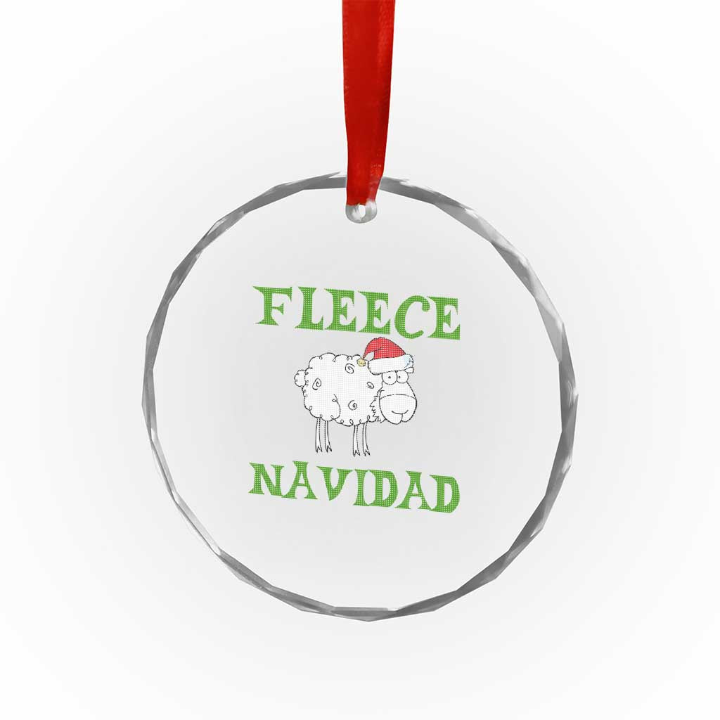 Funny Xmas Sheep Crystal Glass Ornament Fleece Navidad Feliz Festive Xmas TS02