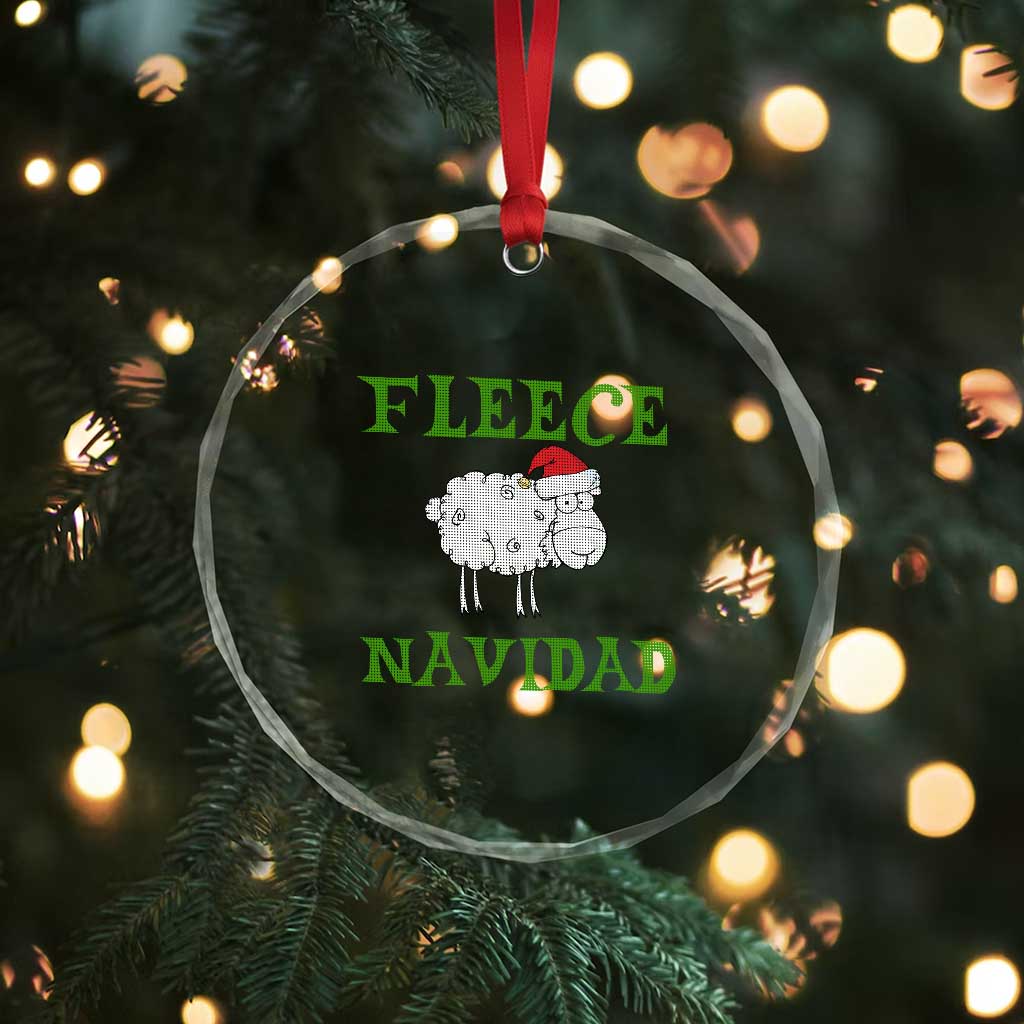 Funny Xmas Sheep Crystal Glass Ornament Fleece Navidad Feliz Festive Xmas TS02