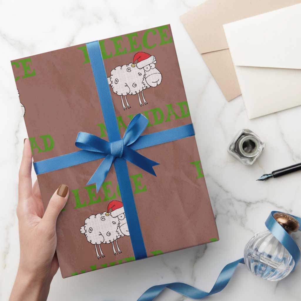 Funny Xmas Sheep Wrapping Paper Roll Fleece Navidad Feliz Festive Xmas