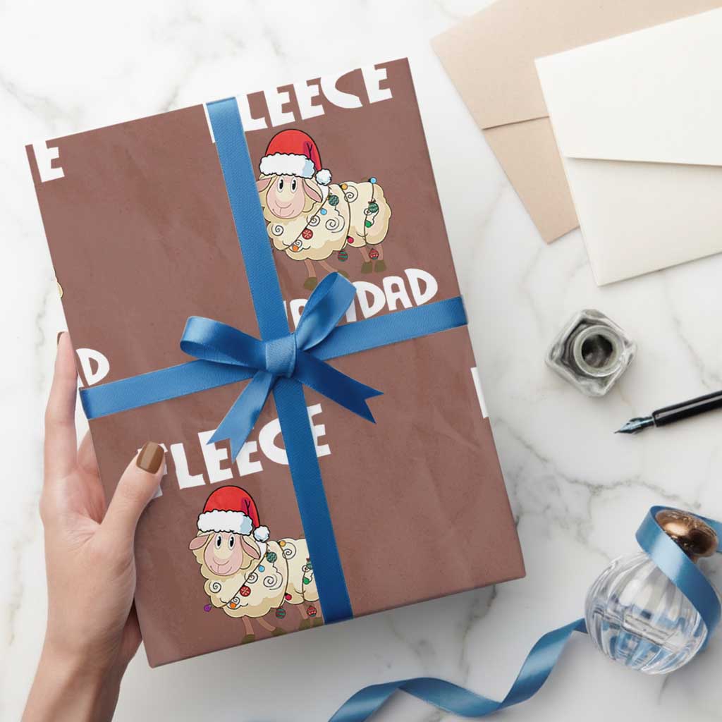 Funny Xmas Sheep Wrapping Paper Roll Fleece Navidad Merry Feliz Spanish