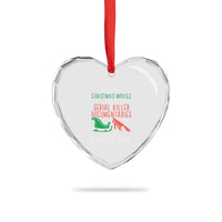 Funny Xmas Sleigh Or Slay Heart Crystal Glass Ornament Xmas Movies Or Serial Killer Documentaries Either Sleighing Or Slaying - Wonder Print Shop