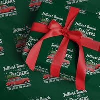 Funny Xmas Teacher Wrapping Paper Roll Jolliest Bunch Of Teachers This Side Of The Hallway Xmas PJ Gift